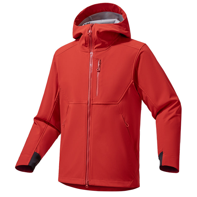Men's Technical Softshell Hoodie Jacket with Hood, windproof membrane and ergonomic fit Fashion Glam