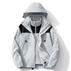 Men's two-layer softshell trekking jacket with removable fleece inner jacket and hood Fashion Glam