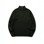Unisex Coarse Knitted Half-Zip Cable Pattern Sweater with Stand-Up Collar and Ribbed Edges Fashion Glam