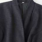 Ladies Elegant Wool Blend Long Coat with Shawl Collarless Look and Single Button Closure Fashion Glam