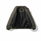 [Unisex Short padded bomber jacket with stand-up collar, zipper and elastic hem] Fashion Glam
