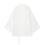 Women's Kimono-Cape Jacket with Chinese Button Closure and Long Tassels Fashion Glam