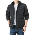 Men's Urban-Utility Field Jacket with Hood, Multiple Pockets and Elastic Cuffs Fashion Glam