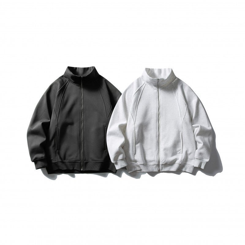 Unisex Boxy-Oversize-Zip Jacket with Stand-Up Collar, Raglan Sleeves, and Side Pockets Fashion Glam