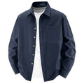Men's loose overshirt jacket made of cotton blend with chest pocket and full button placket Fashion Glam