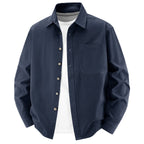 Men's loose overshirt jacket made of cotton blend with chest pocket and full button placket Fashion Glam