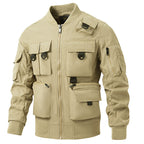 Men's tactical multi-pocket bomber jacket in utility style with cargo pockets and ribbed cuffs Fashion Glam