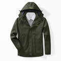 Men's two-layer waterproof outdoor jacket with fleece collar and hood Fashion Glam