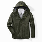Men's two-layer waterproof outdoor jacket with fleece collar and hood Fashion Glam