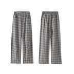 Women High-waisted wide checkered Culotte pants with crease Fashion Glam