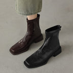 Women's ankle boots with stylish block heel and high-quality leather upper Fashion Glam