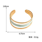 Women Open Bangle with Artistic Relief Design Fashion Glam