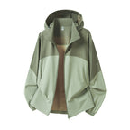 Men's Lightweight Hooded Rain Jacket with Breathable Softshell Material and Elastic Cuffs Fashion Glam