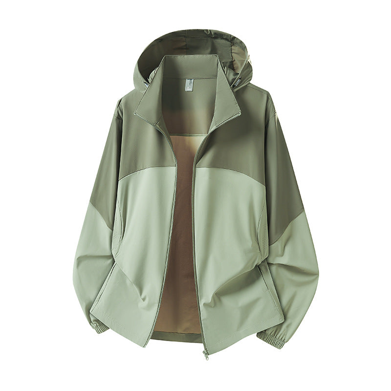 Men's Lightweight Hooded Rain Jacket with Breathable Softshell Material and Elastic Cuffs Fashion Glam