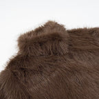 Ladies short jacket made of voluminous faux fur with high collar and boxy silhouette Fashion Glam