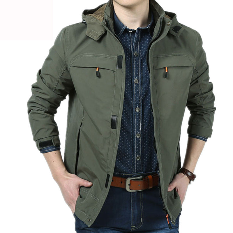 Men's Modern Softshell Field Jacket with Hood, Breathable Stretch and Organizer Pockets Fashion Glam