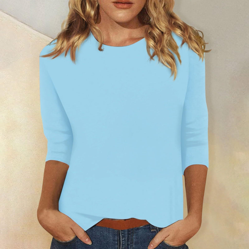 Women's Loose Cotton Shirt with 3/4 Sleeves Fashion Glam