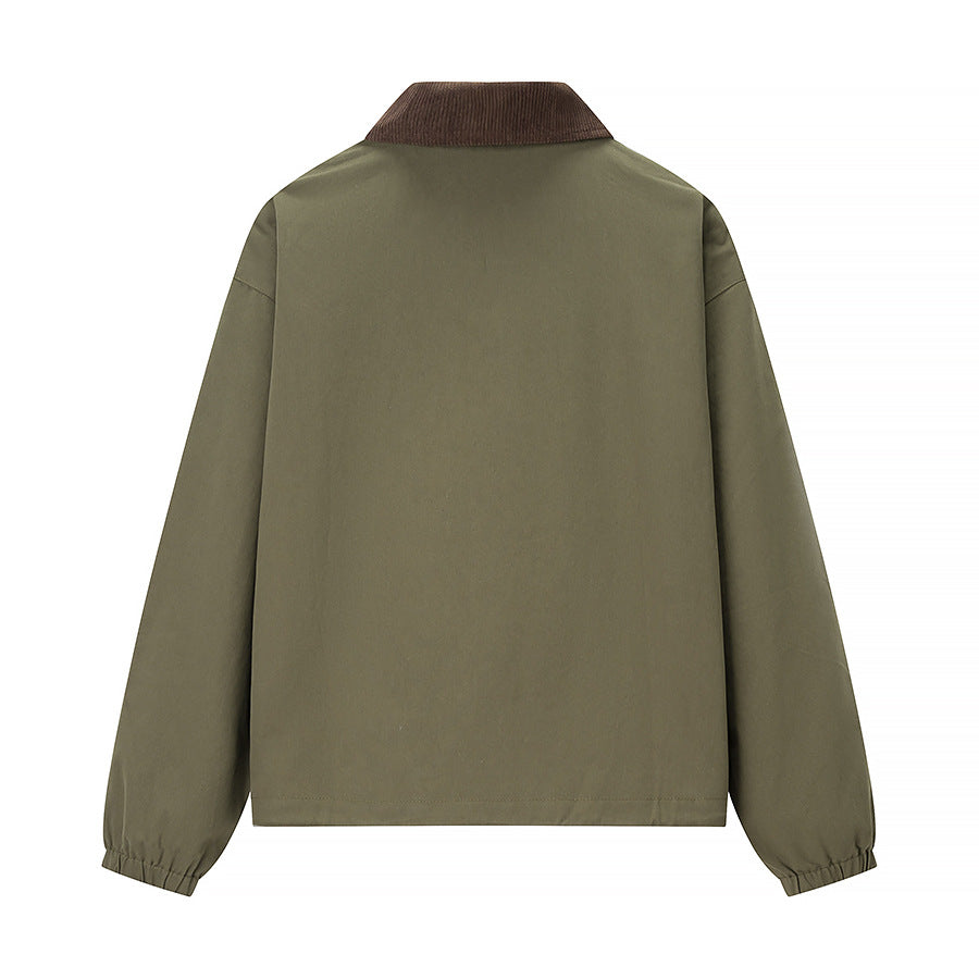 Men's Lightweight Utility Transition Jacket with Cord Collar and Chest Pockets Fashion Glam
