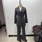 Women Straight Cut Suit Trousers with High Waist and Crease Fashion Glam