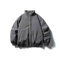 Unisex Stylishly cut padded bomber jacket with high stand-up collar and concealed front placket Fashion Glam