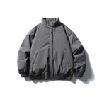 Unisex Stylishly cut padded bomber jacket with high stand-up collar and concealed front placket Fashion Glam