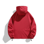 Unisex Lightweight Hooded Windbreaker with Water-Repellent Surface, Zipper Pockets and Drawstring Fashion Glam