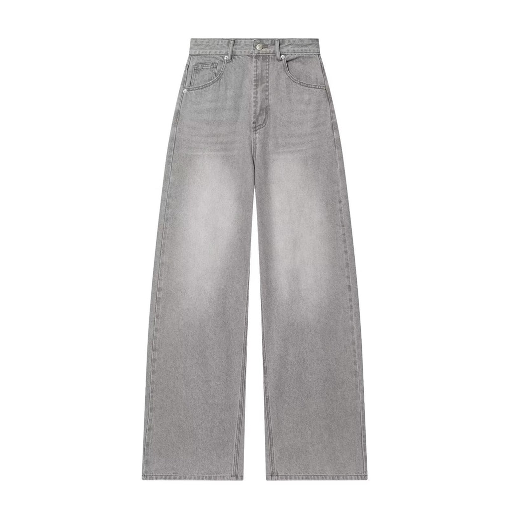 Women's High-Waisted Jeans with Wide Leg and Straight Cut Fashion Glam