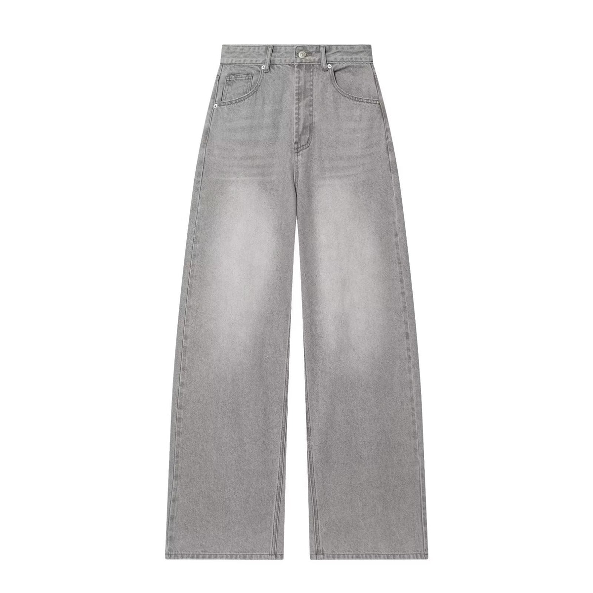 Women's High-Waisted Jeans with Wide Leg and Straight Cut Fashion Glam