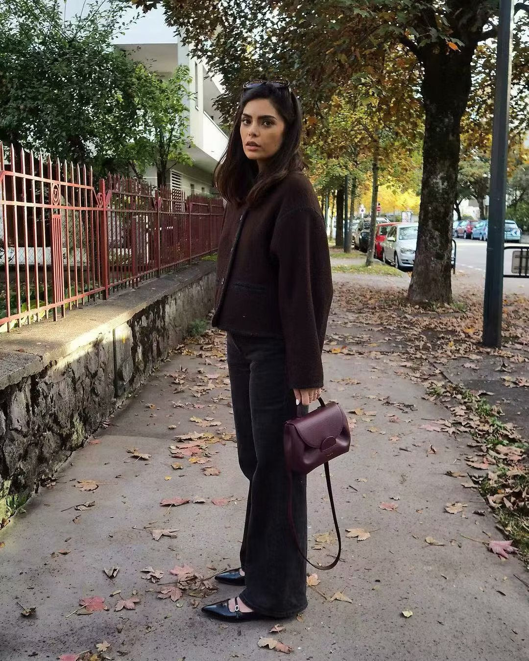 Women Cropped Boxy Jacket with Round Neckline, Contrasting Piping and Decorative Buttons Fashion Glam