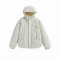 Unisex Short Padded Hooded Transition Jacket in Boxy Cut with High Stand Collar Fashion Glam