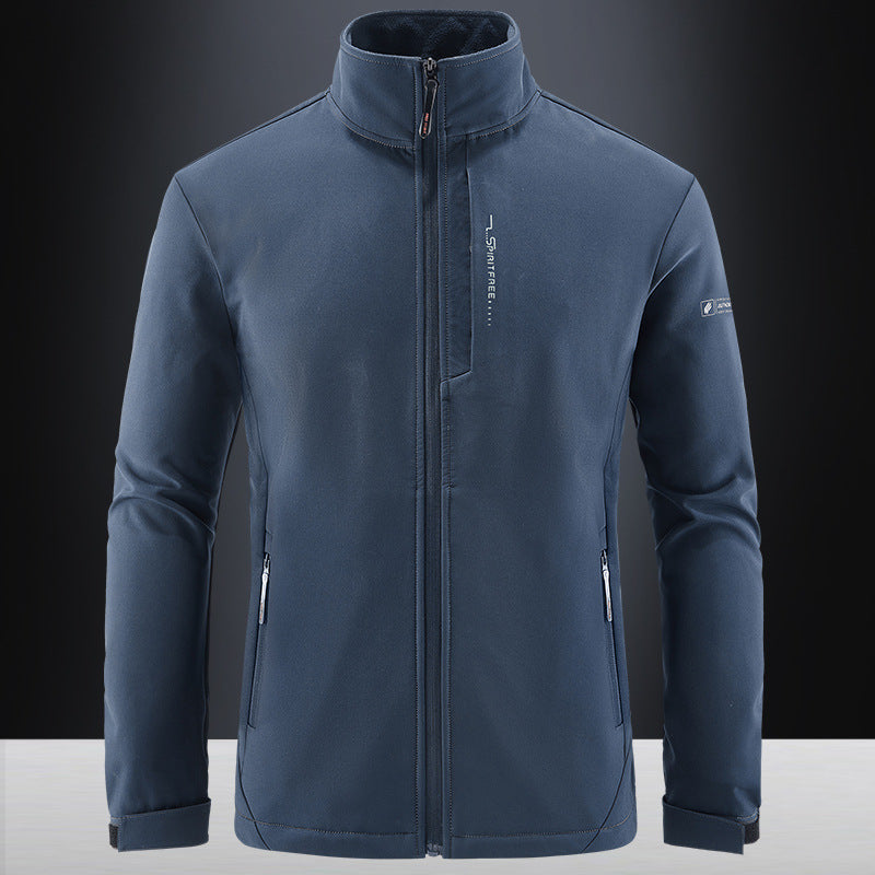 Men's Technical Softshell Jacket with windproof shell, high collar and zip pockets Fashion Glam