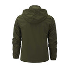 Men's Multifunctional Softshell Outdoor Jacket with Hood, Chest Zipper, and Breathable Lining Fashion Glam