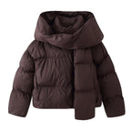 Ladies Short-Cut Padded Jacket with Voluminous Shawl Collar and Padding Fashion Glam