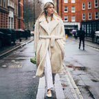 Women's Maxi Faux Fur Coat in Teddy Finish with Extra Large Shawl Collar Fashion Glam
