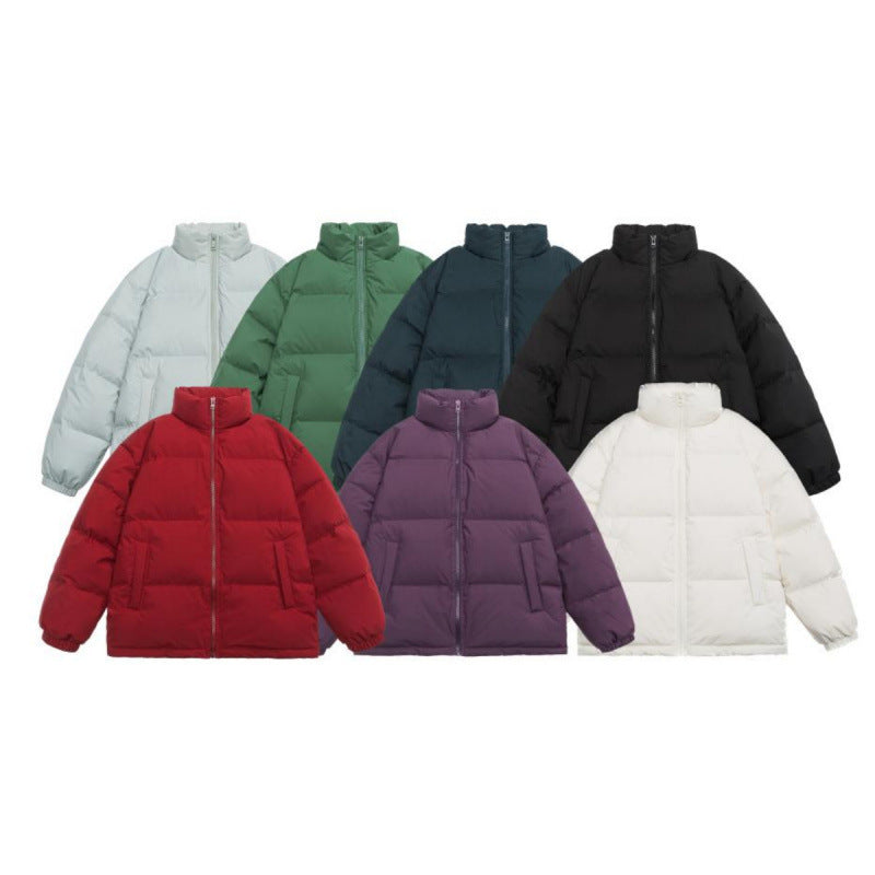 Unisex Oversize Quilted Winter Jacket with Stand Collar, Full Zip and Elastic Cuffs Fashion Glam