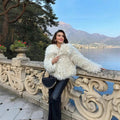 Women's short jacket made of high-pile faux fur in shaggy look Fashion Glam