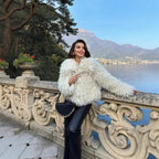Women's short jacket made of high-pile faux fur in shaggy look Fashion Glam