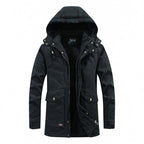 Men's city parka with teddy lining, hood, and windproof inner placket Fashion Glam
