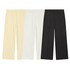 Women High-waisted wide Culotte pants with crease and pleats Fashion Glam