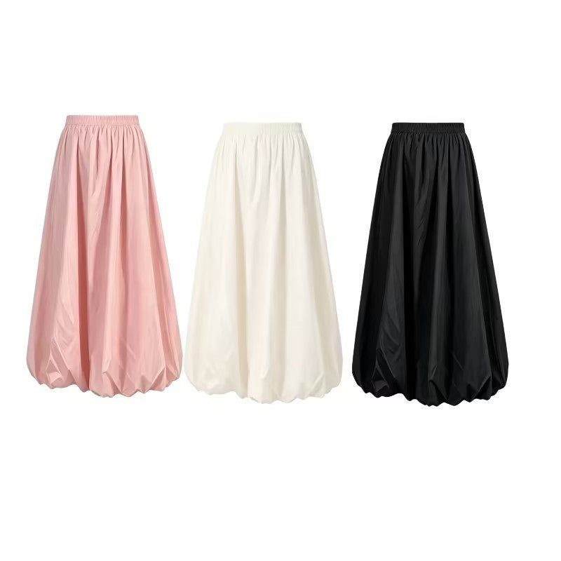 Women’s maxi skirt with wide pleats and balloon-shaped hem Fashion Glam