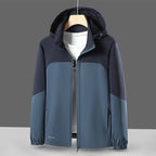 Men's Lightweight Softshell Windbreaker with Hood, Water-Repellent Membrane and Zipper Pockets Fashion Glam