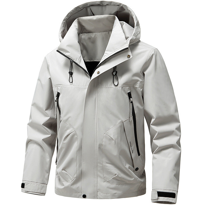 Men's technical hooded softshell jacket with adjustable hood and utility pockets Fashion Glam