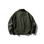 Men's Boxy Canvas Jacket with Leather Collar and Overshirt Silhouette Fashion Glam