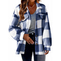Women's Checkered Teddy Shirt Jacket in Oversized Shacket Style Fashion Glam