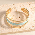 Women Open Bangle with Artistic Relief Design Fashion Glam
