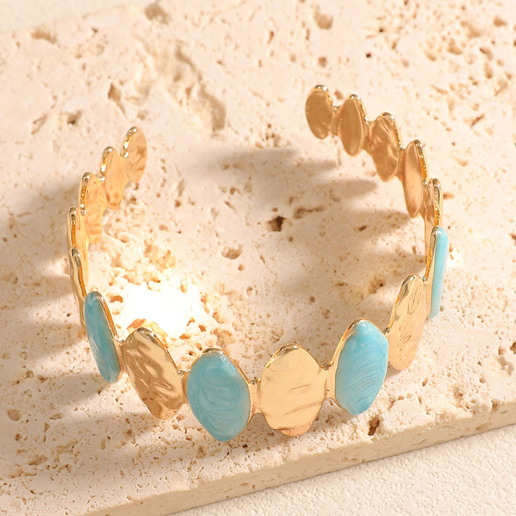 Ladies Open Bangle made of noble metal with elegant motif Fashion Glam