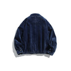 Men's corduroy blouson jacket in oversized fit with zipper and elastic hem Fashion Glam