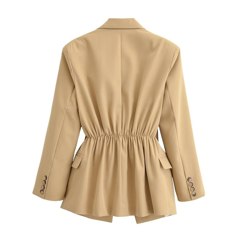 Women Oversized Blazer with Distinctive Lapels and Slightly Tailored Silhouette Fashion Glam