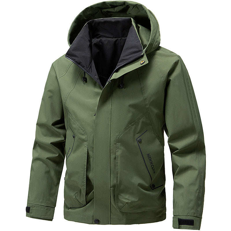 Men's technical hooded softshell jacket with adjustable hood and utility pockets Fashion Glam