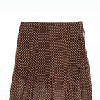 Women's wrap midi skirt made of flowing viscose look with polka dot print Fashion Glam